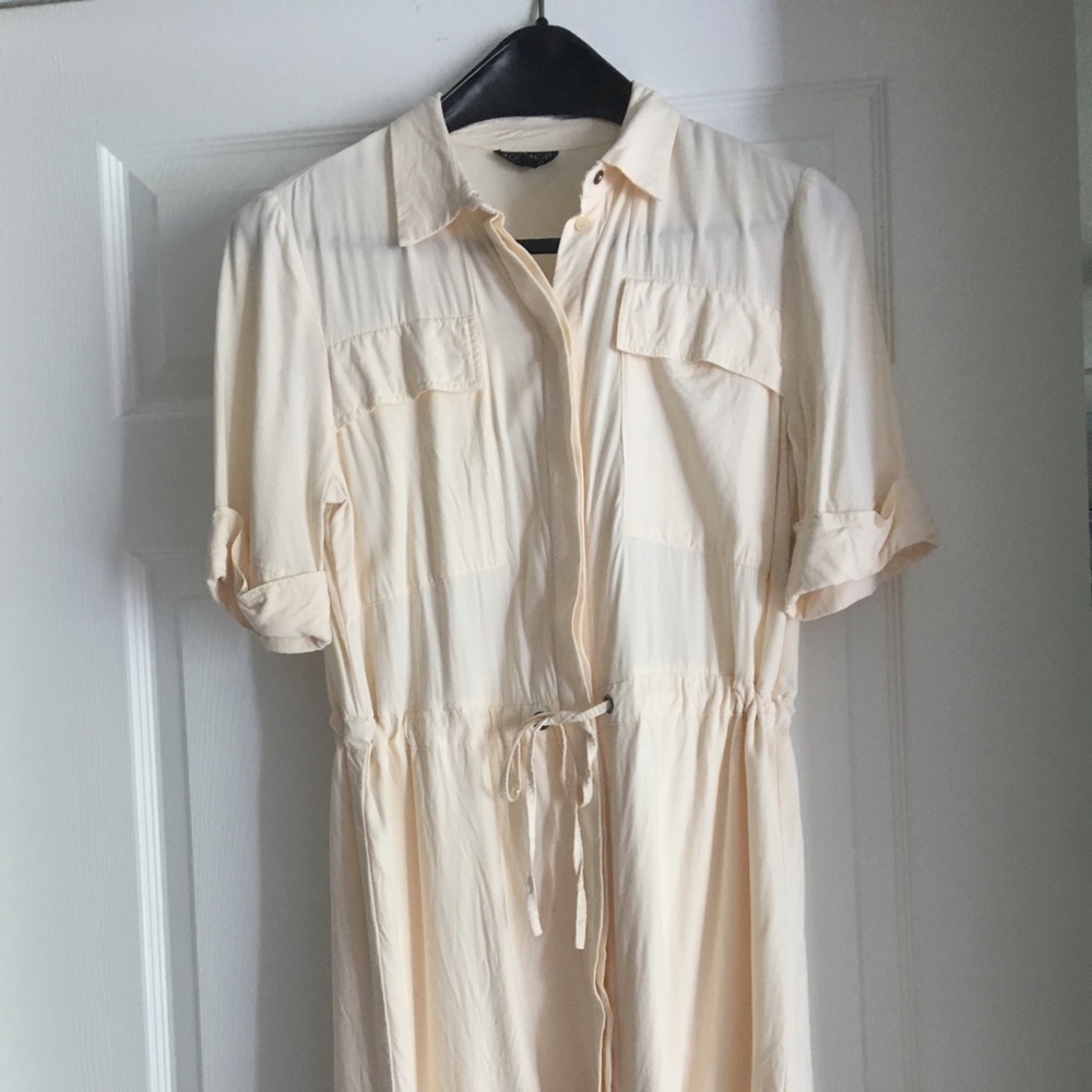 Topshop Cream Shirtdress